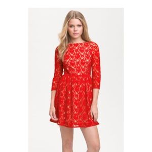 Red lace dress